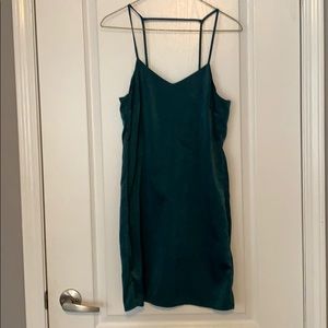 Teal slip dress
